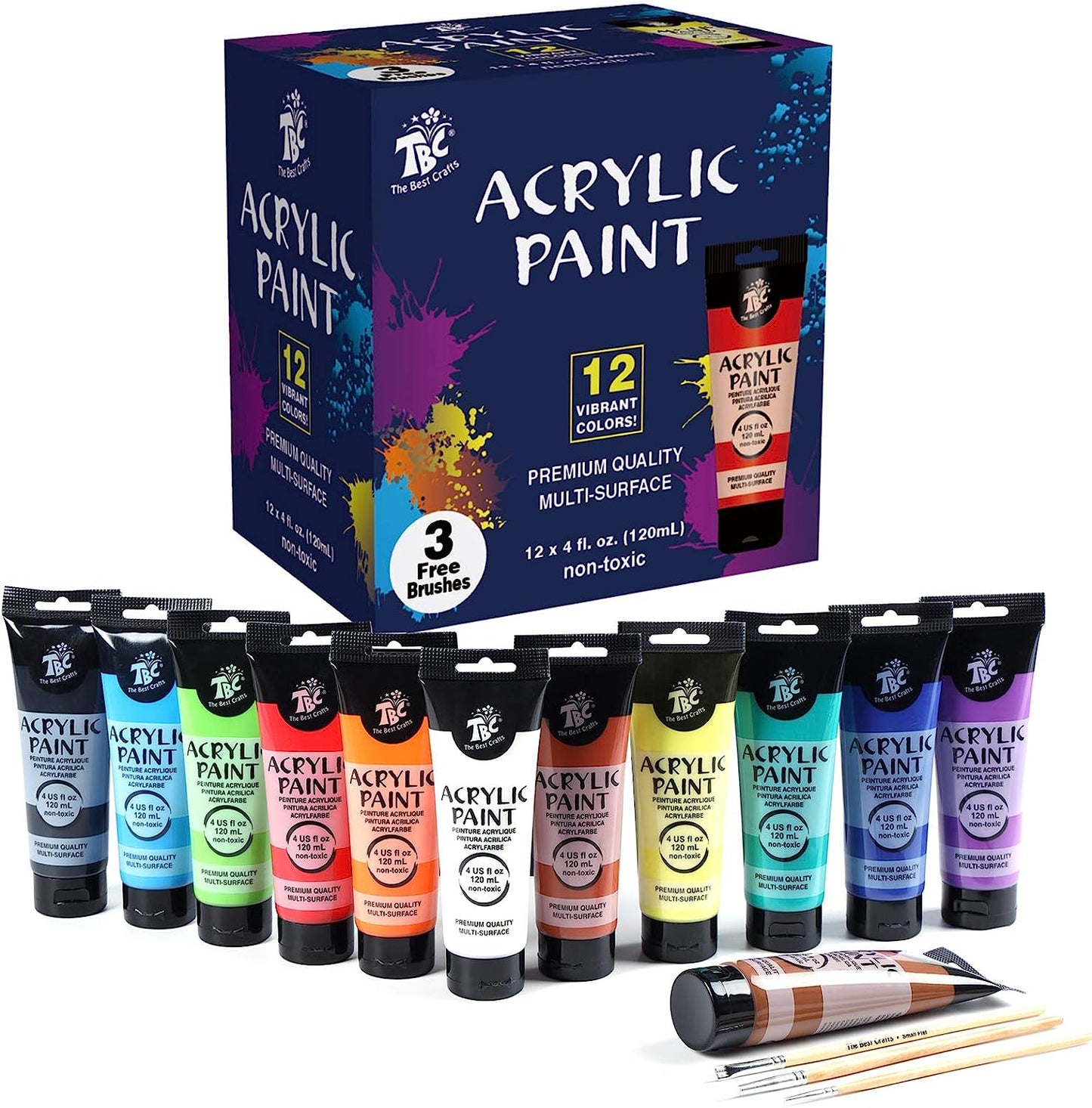 COMBO - Beginner Value Pack Canvas Panel with Acrylic Paints Set