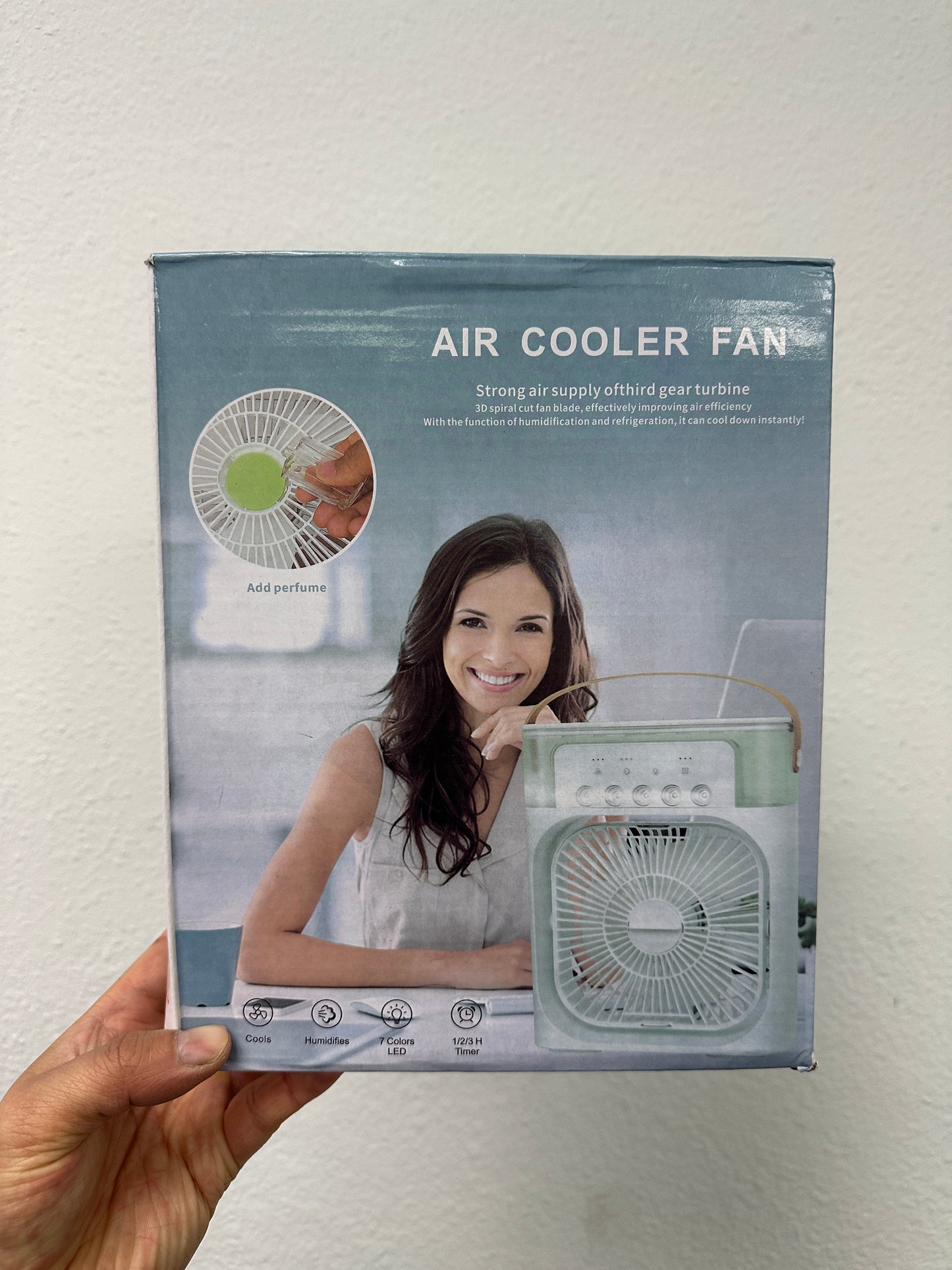 Portable Air Cooler Fan Humidifier with 7 Color LED Light & Timer Personal Mini AC for Home & Office