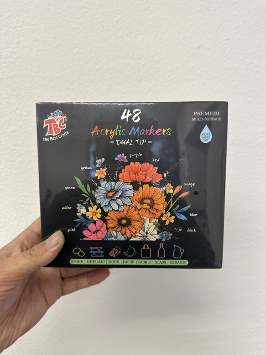 TBC The Best Crafts Dual Tip Acrylic Markers Premium Multi-Surface Paint Pens