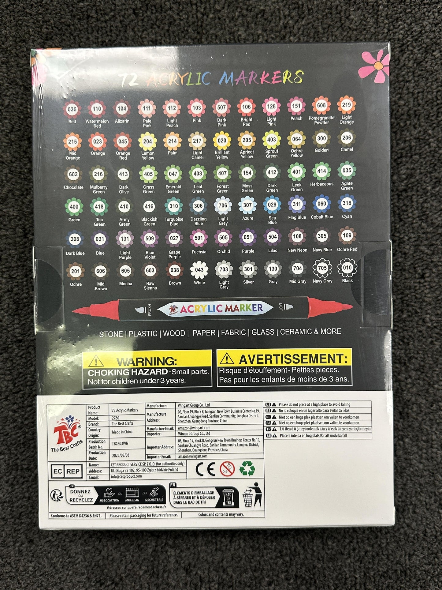 TBC The Best Crafts Dual Tip Acrylic Markers Premium Multi-Surface Paint Pens