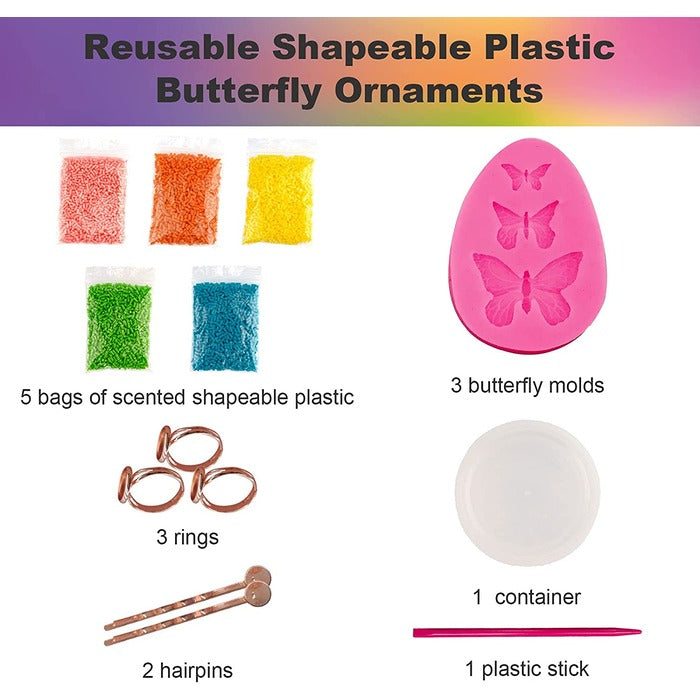 Make Your Own Shapeable Plastic Butterfly Ornaments Set