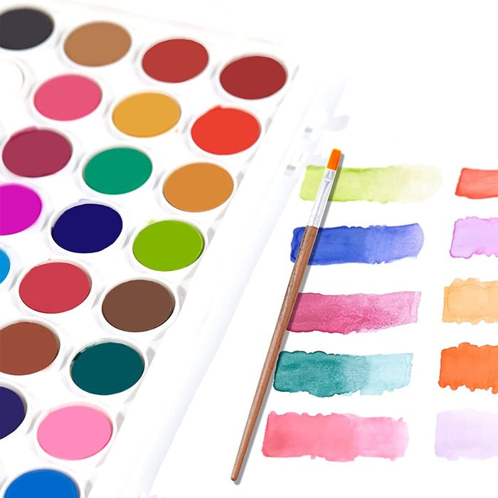 36 Colors Watercolor Paint Set with a Bonus Brush and Palette