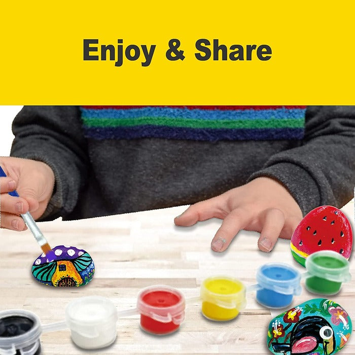 Make Your Own Rock Painting Set with 12 Colors Acrylic Paints