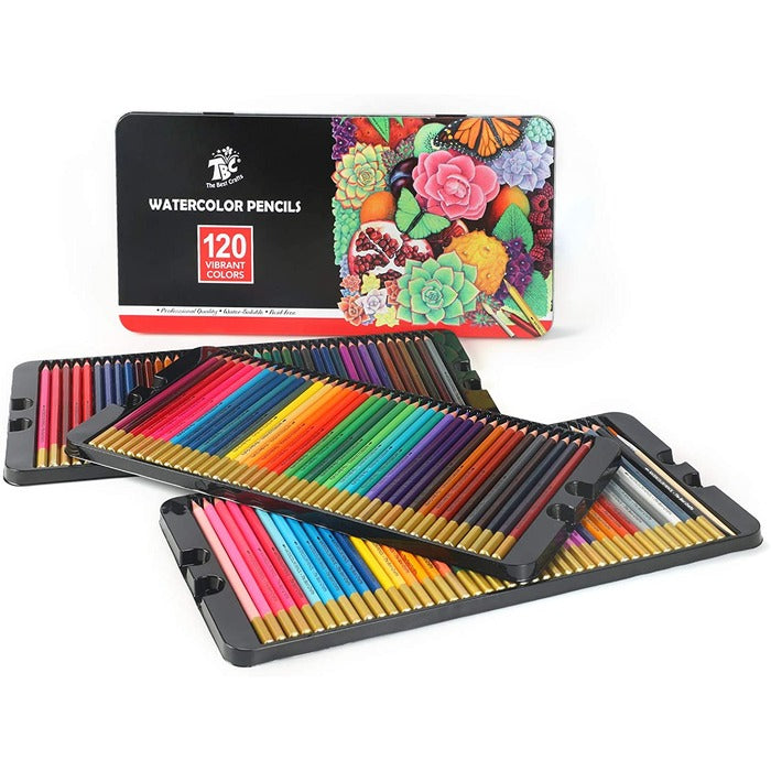 CreyArt Colored Pencils Set of 120 Colors in Tin Box 