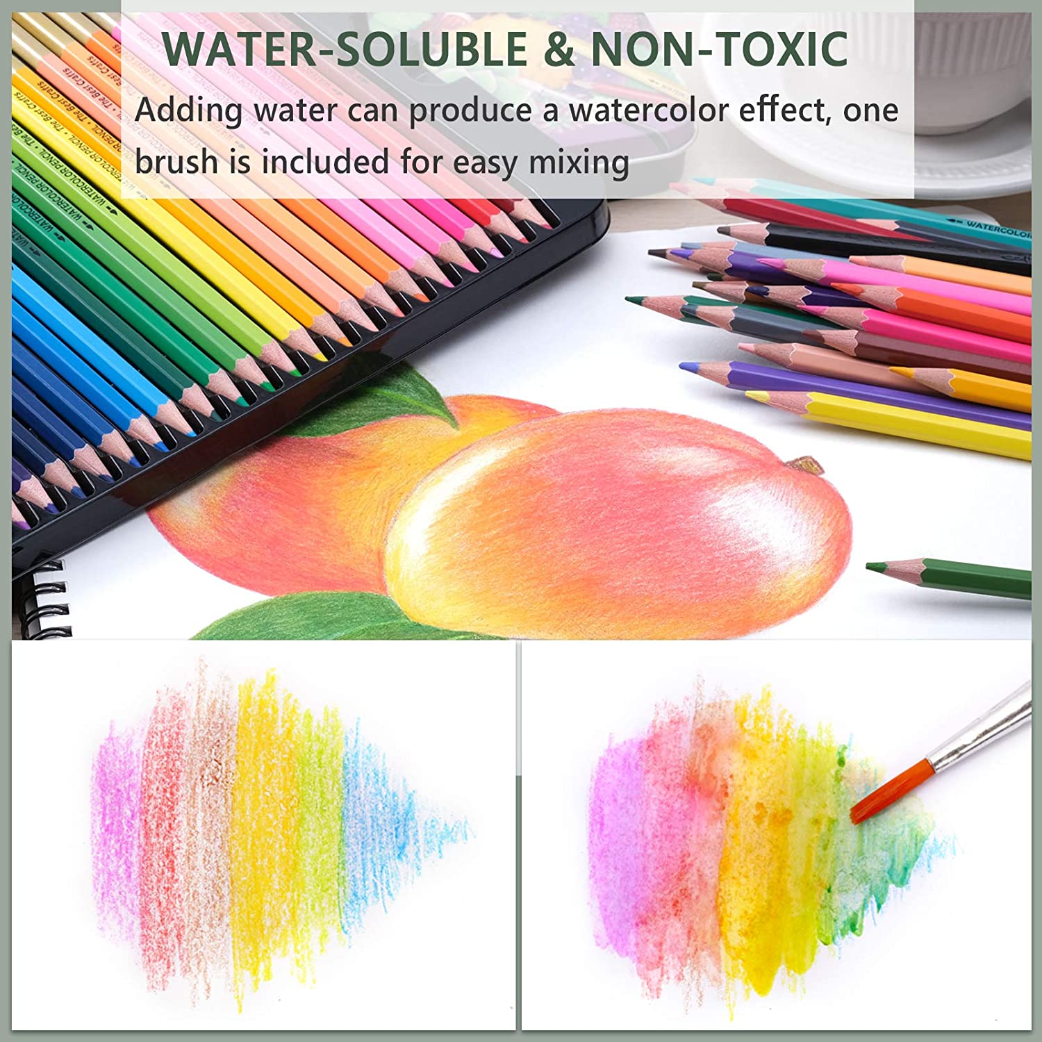Colored Pencils Set, Professional Water Soluble Pencil Set For