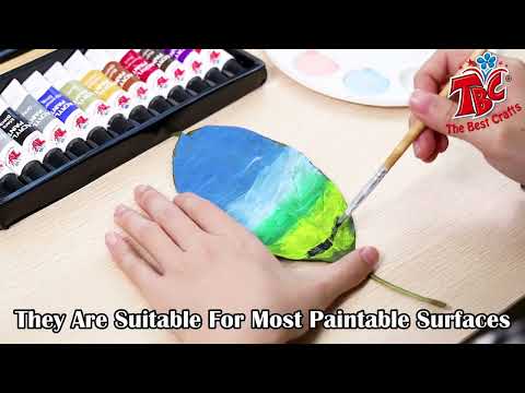 Acrylic Paint Set in Aluminum Tube with 3 Bonus Brushes – TBC the Best  Crafts